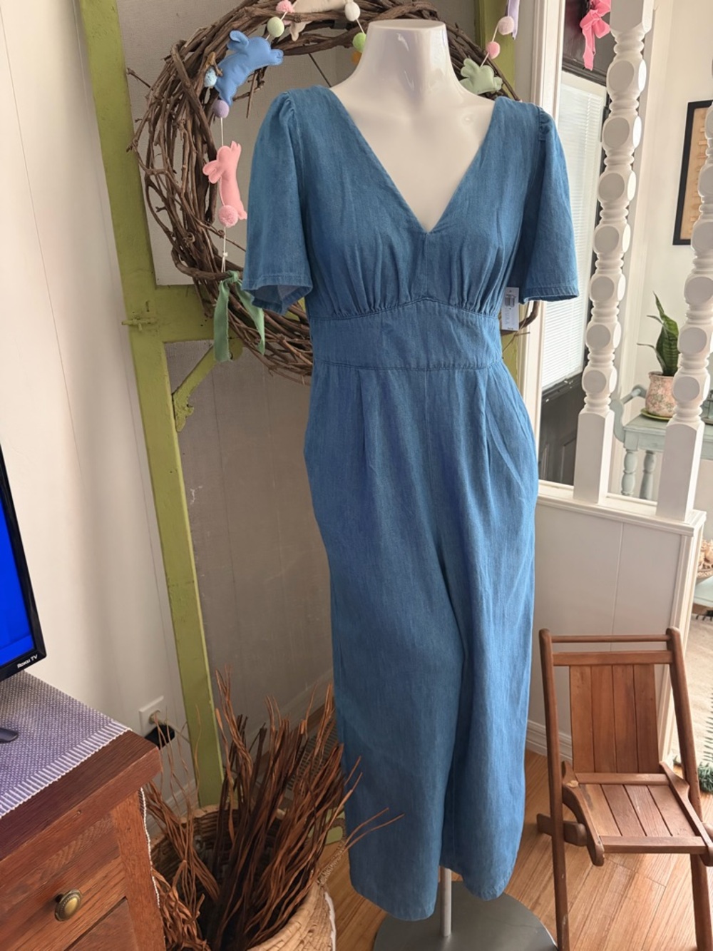 Old Navy V-Neck Denim Jumpsuit
